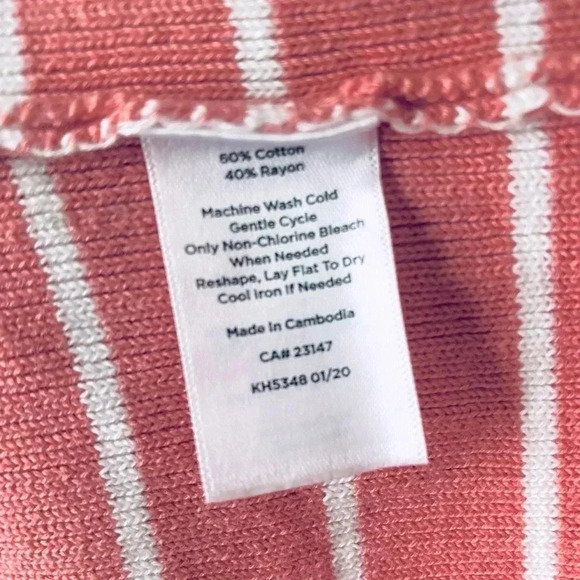 TALBOTS Women’s Sleeveless Ribbed Knit Pullover Sweater White Stripes Size XL - Picture 6 of 6